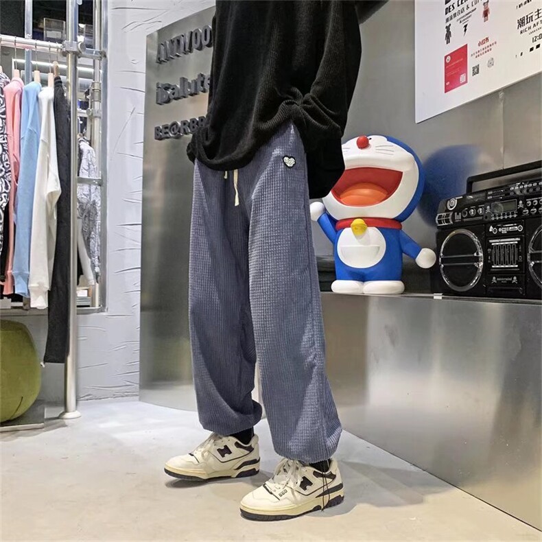 灯芯绒裤子男秋冬潮流韩版宽松哈伦裤K515P35图片