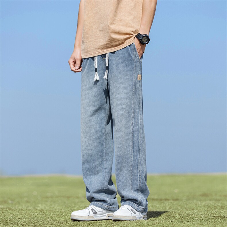 直筒牛仔裤男春夏季2025新款高街小众设计感长裤8061-P50限价79,男装牛仔裤,电商A178