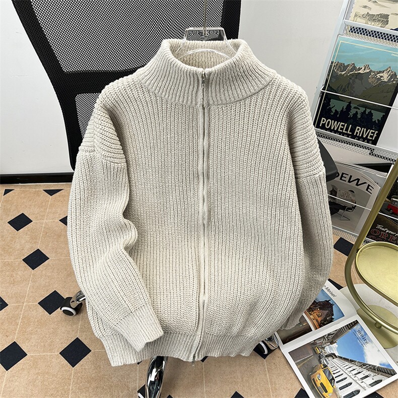 得物品质秋款男女毛衣拉链开衫立领针织衫外套M0201P50,男装针织衫/毛衣,星座1013-1