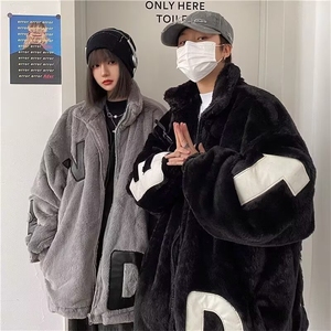 SK60-P58 美式羊羔毛外套情侣冬季韩版潮牌加厚宽松立领棉服图片