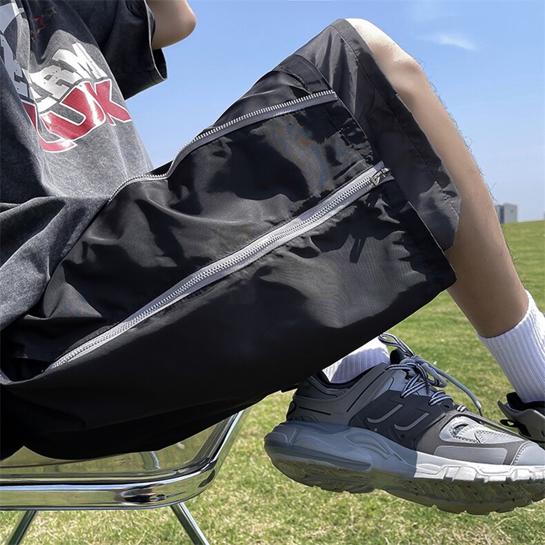 休闲短裤男韩版潮假两件拉链个性2024夏季新款ins五分裤K3991-P39,男装休闲裤,星座412-3