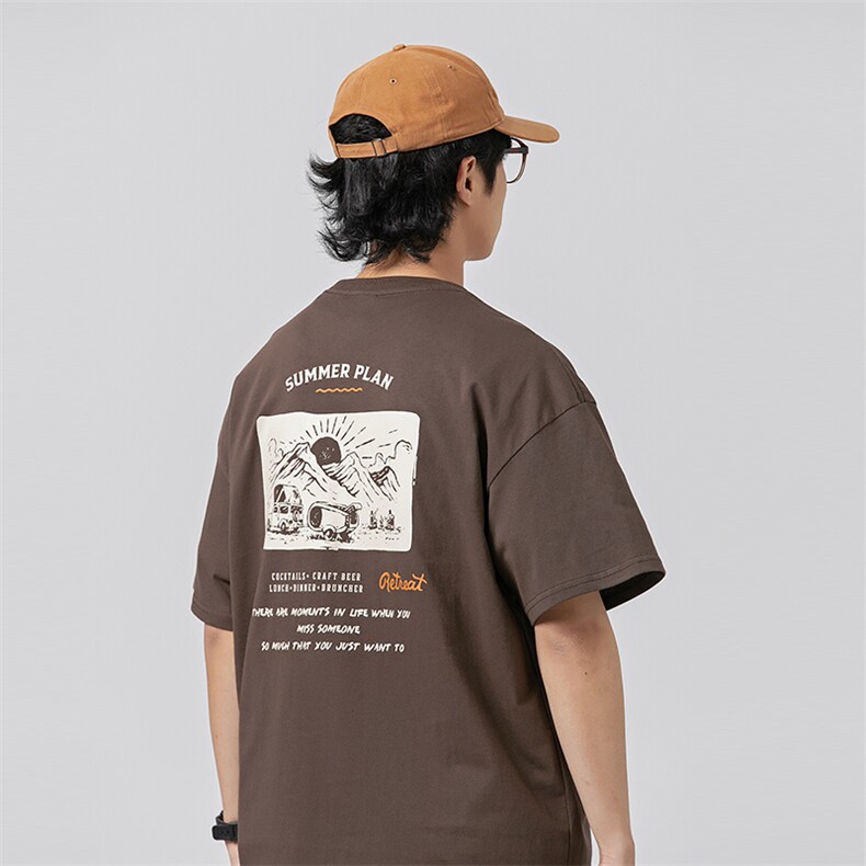 外27-2GANYOU日系240g跑量款基础后背印花T恤TX63-P38,男装T恤,新杭派外27-2