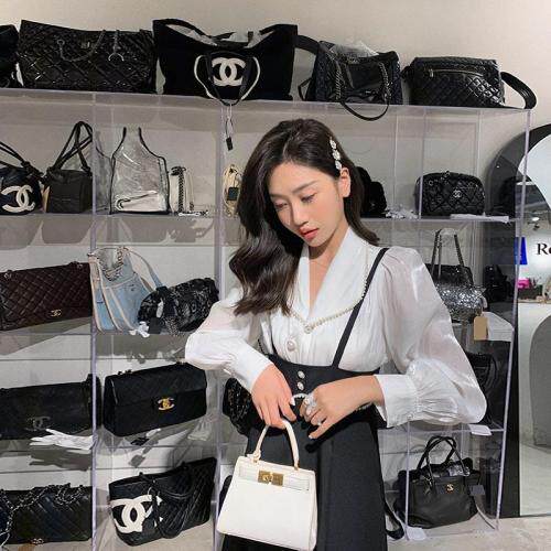 珍珠背带裙+衬衫，女装衬衫，M.W 嫚维