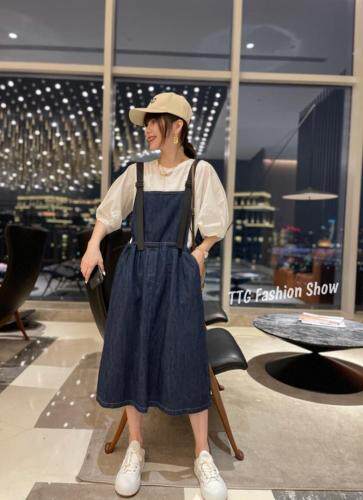 牛仔背带裙，女装，跳跳谷