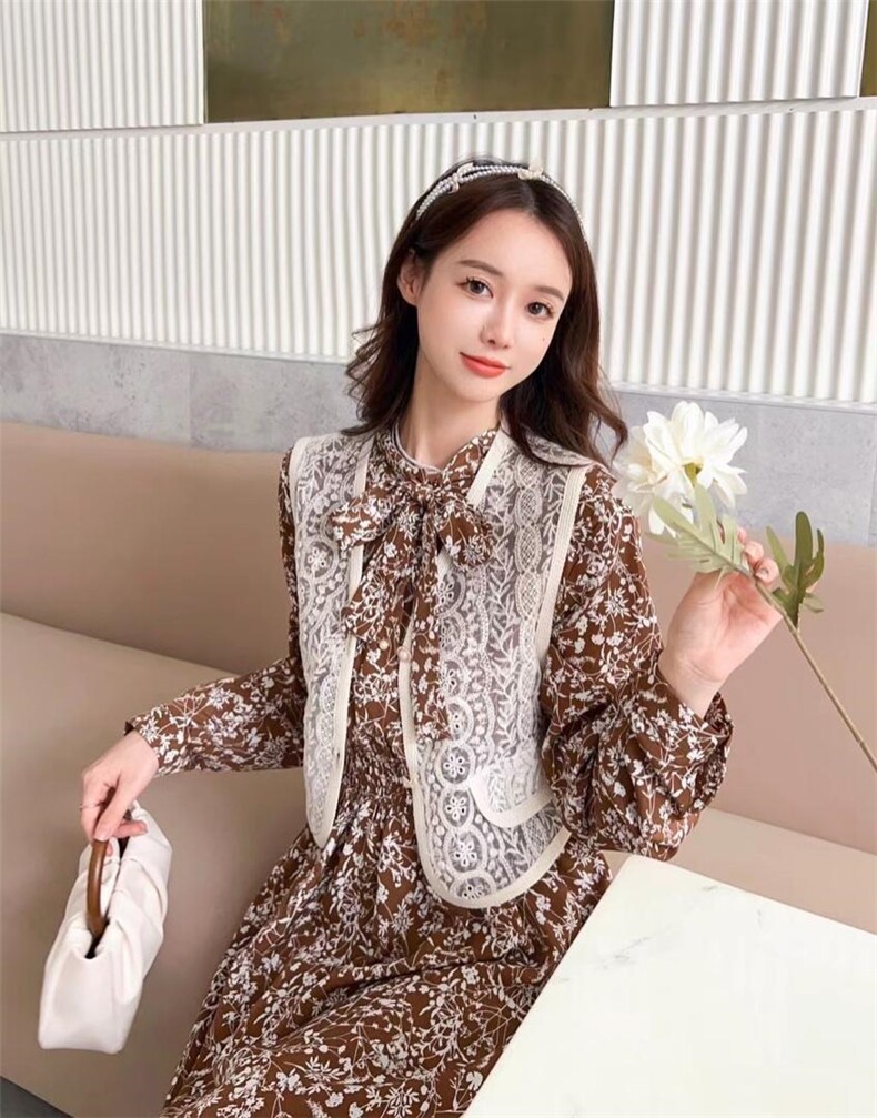 蕾丝马甲配连衣裙，女装马甲，阿爆