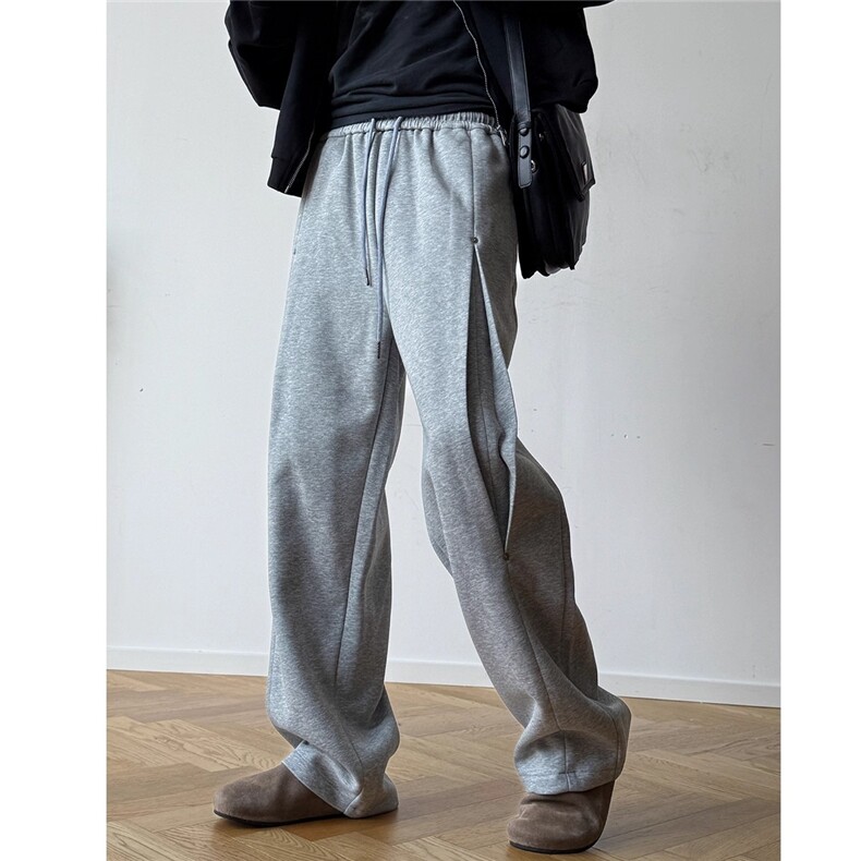 美式弯刀阔腿裤男士春秋2026新款高腰休闲宽松直筒拖地裤XS103，男装休闲裤，星座208-5