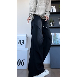 美式复古水洗休闲裤男大码显瘦运动百搭抽绳卫裤K8687-特价P45
