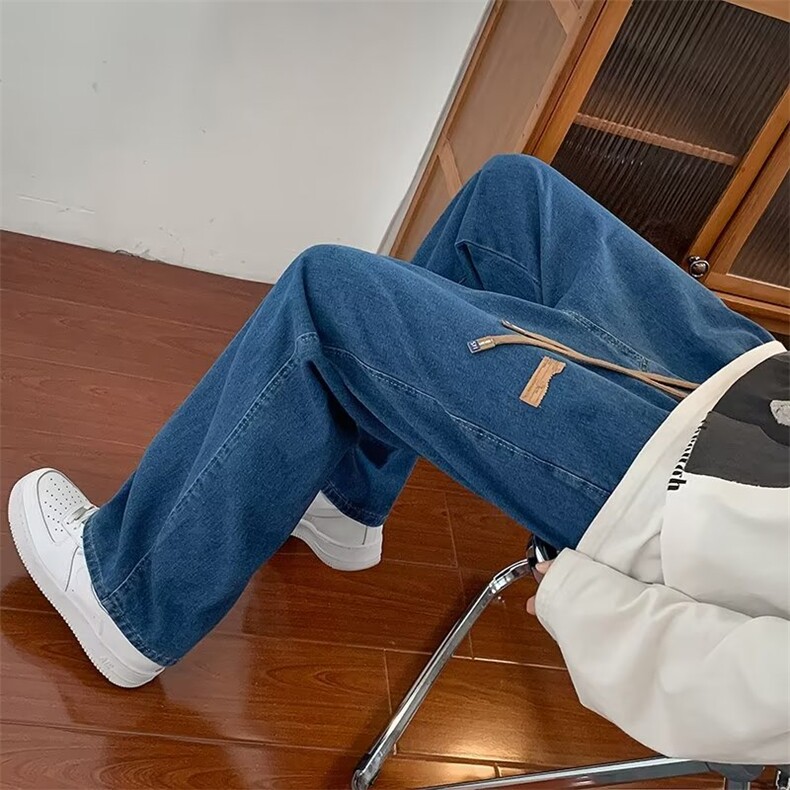 裤子男ins潮百搭秋冬胖子大码潮牌灯芯绒宽松直筒时尚百搭阔腿裤,男装休闲裤,星座1210-1
