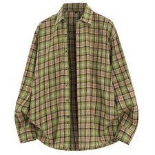 春季新款跨境电商）格子男女情侣款潮流宽松格纹衬衣，男装衬衫，星座1107-1