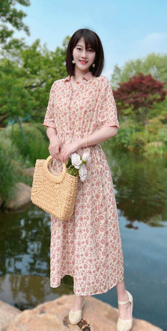 纯苎连衣裙小衫裤子裙子衬衣 时尚风 风淑女风休闲风，女装连衣裙，川哲