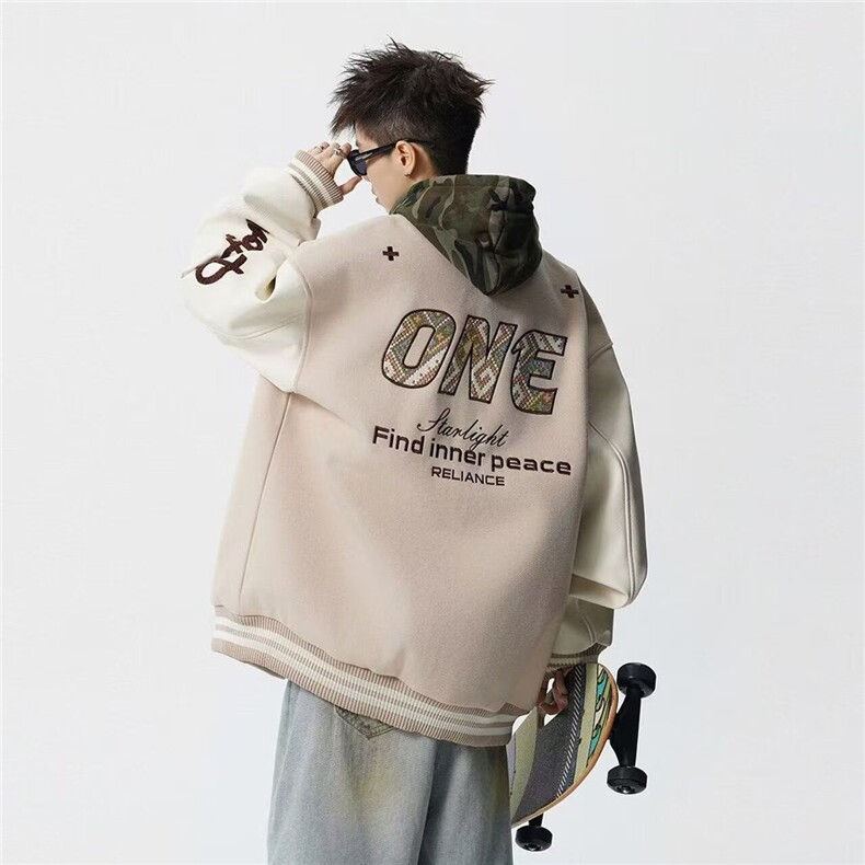 W11105-P73网图现货春季新款潮牌美式撞色棒球服外套夹克设计感,男装夹克,星座1608