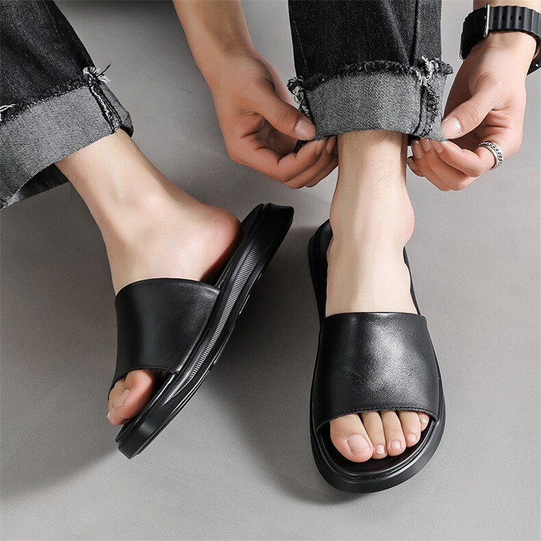 X4105-P135男外穿拖鞋夏季一字拖软底防滑室外沙滩凉鞋休闲拖鞋，男鞋凉鞋，星座1407-3