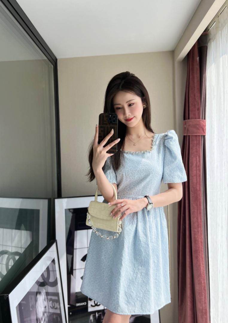 重工订钻刺绣减龄连衣裙，女装连衣裙，柏多伊俪