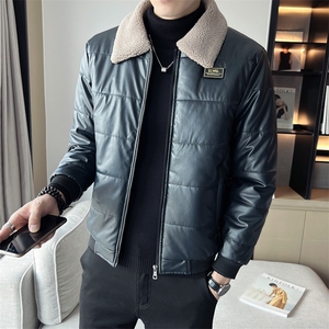 直播新款棉衣男羊羔绒皮棉衣店主风男装棉服皮衣PY989-P85图片