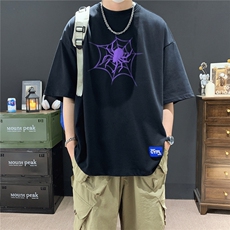 现货502-2-FT091-P38蜘蛛纯棉T恤重磅男装2025新款夏装控58，男装T恤，星座502-2（原1014A）
