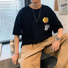 ！春夏新款纯棉宽松短袖T恤男士情侣体恤衫男DX01-P20，男装T恤，电商B367