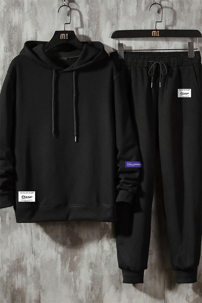 TL8062-P80连帽卫衣套装男运动套装两件套长袖运动服,男装休闲套装,电商A040A