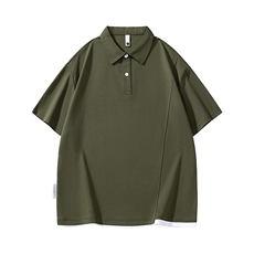 夏季新款短袖polo衫男士翻领美式拼接纯色假两件T恤，男装T恤，星座1109