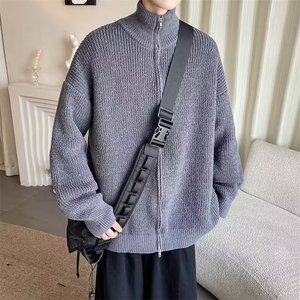 得物品质秋男立领毛衣双拉链针织衫外套M5653 P55图片