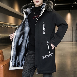 不断货 男士派克服 中长款棉衣加绒加厚风衣连帽外套JR917-P90图片