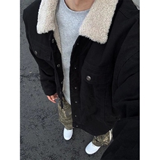 【有货】866CC-P75羊羔毛棉服外套男加绒加厚翻领牛仔夹克，男装夹克，星座1007（原301D）