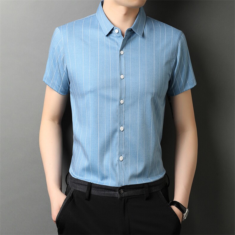 AT2242钱塘2020-3夏季男士高端短袖精品衬衫P43,男装衬衫,钱塘207-3