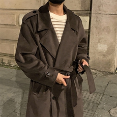 秋冬新款Q2590-TP135198大翻领长款休闲宽松毛呢大衣外套男，男装毛呢大衣，电商A102