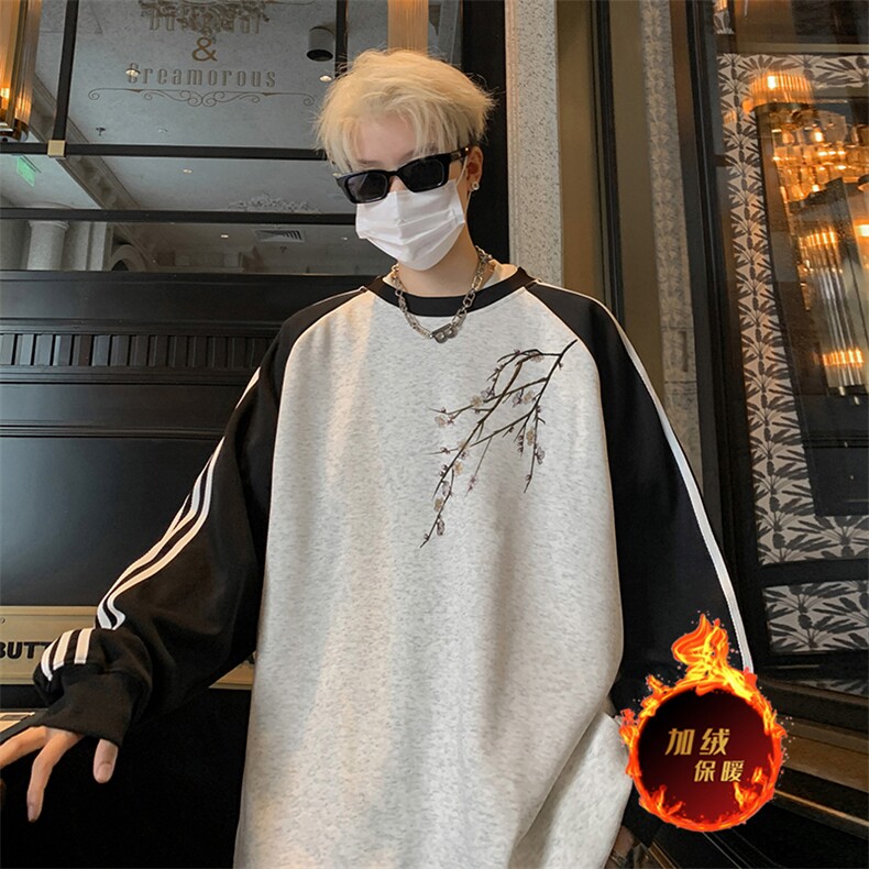 抖音得物供货提供视频秋冬重磅美式宽松织带圆领卫衣0768,男装卫衣,电商A486