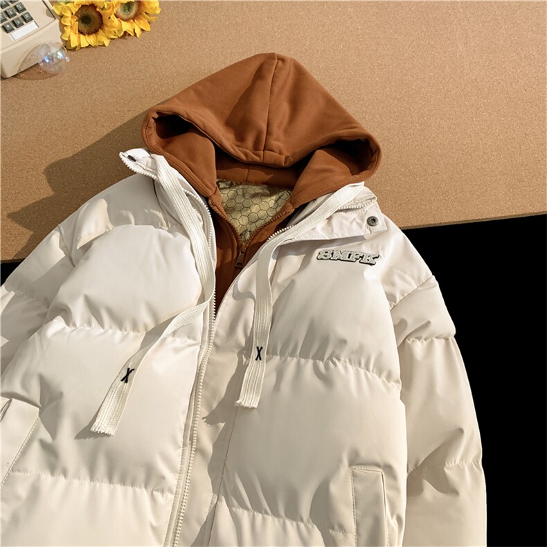 假两件加厚加绒情侣款百搭面包服棉衣715-6-MF101P118（控148）图片