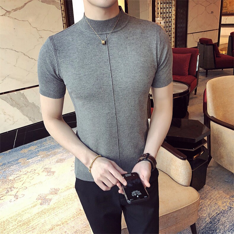M01/p45针织衫毛衣男早秋男士半高领纯色修身内搭打底衫线衣,男装针织衫/毛衣,电商D303
