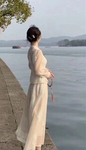 新中式中工刺绣天丝上衣+半身裙+内搭2024春夏新款三件套女盘扣潮图片