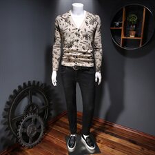 K138秋冬季个性打底百搭针织开衫P110，男装针织衫/毛衣，钱塘2010-1