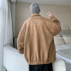 特P75控12824/秋季重磅鹿皮绒美式字母钢印翻领夹克外套JK2301，男装夹克，电商B370