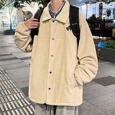 特批P78无差价冬季灯芯绒翻领夹克男休闲潮流羊羔毛棉衣外套M82，男装棉衣，电商A001-1