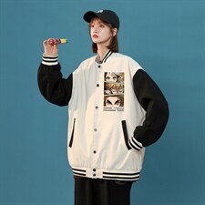 中性风 春秋季情侣棒球服男女休闲夹克女时尚外套男BQF287-P50图片