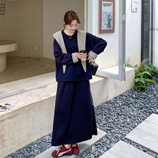 学院风休闲套装裙女2025秋季新款可拆卸格子连帽卫衣半身裙两件套，女装套装/套裙，2C115