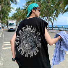 B239-1223-P23个性头像印花夏季坎肩无袖T恤男装背心/马甲，男装背心/马甲，星座514-2(原B239)