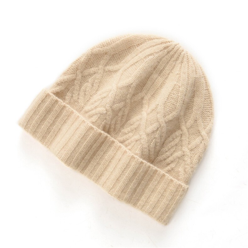 秋冬新款35%帽子女毛线针织百搭保暖包头帽，帽子，戎咖羊绒