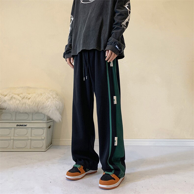 B266-Z206-P5023秋季新款宽松休闲侧边条纹阔腿休闲裤长裤,男装休闲裤,星座B257-1