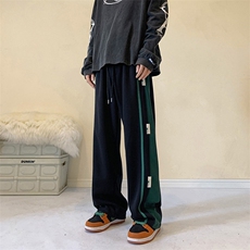 B266-Z206-P5023秋季新款宽松休闲侧边条纹阔腿休闲裤长裤，男装休闲裤，星座B257-1