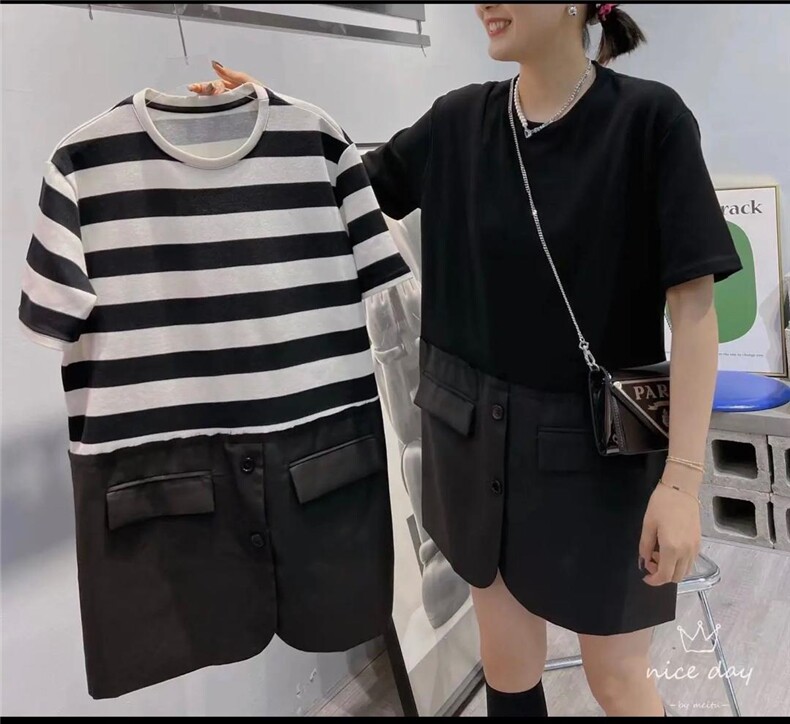 夏季新款拼接连衣裙，女装连衣裙，依纤