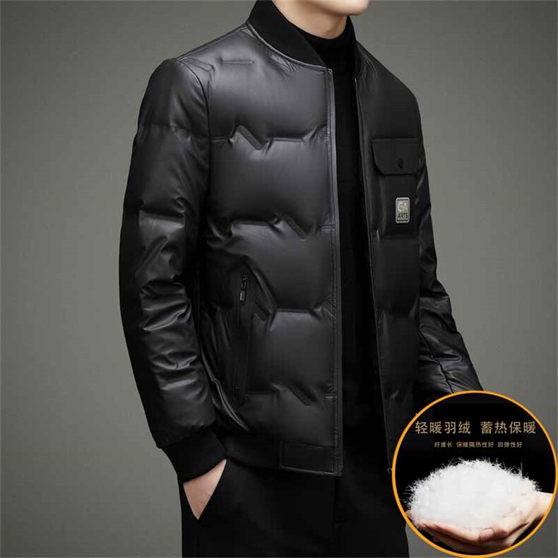 冬季男士羊毛毛领羽绒服中年商务休闲保暖上衣新款加厚外套爸爸装,男装羽绒服,电商B212（原钱塘6029）