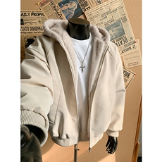 冬季舒适PU皮荔枝纹座山雕连帽保暖棉衣男女外套M24988-特P85，男装棉衣，电商A001