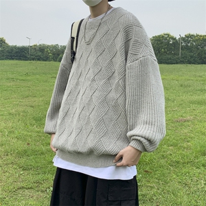2023秋冬毛衣条纹港风文艺青年打底衫宽松上衣休闲M1047 P42图片