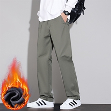 加绒加厚直筒裤百搭纯棉男装商务休闲裤弹力男裤D6079-P45加绒P55，男装卫衣，星座509