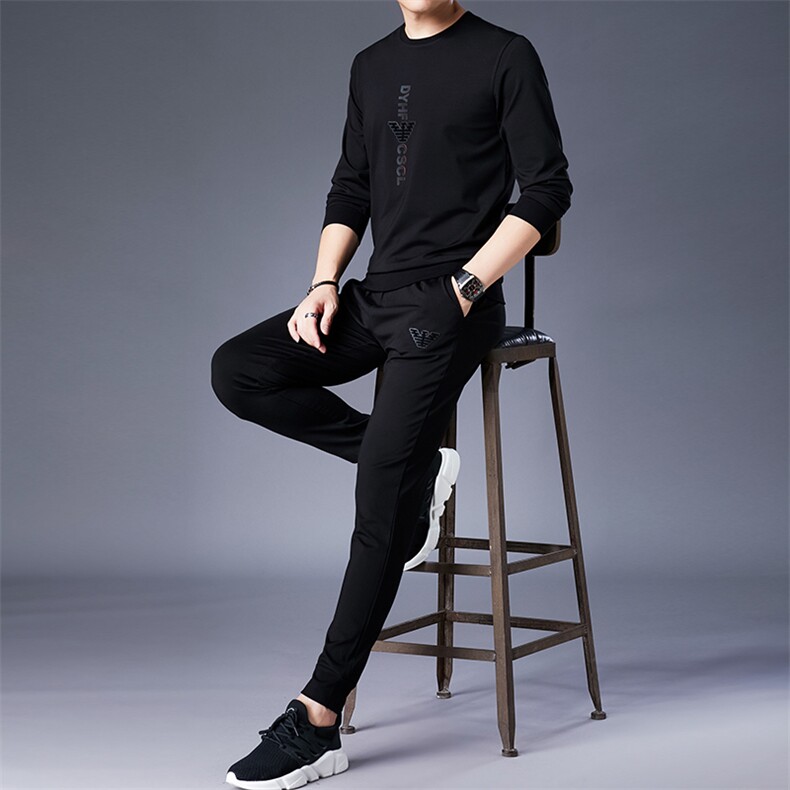 SA8686-3钱塘2020-2时尚休闲新款冬季厚款中青年男士卫衣套装P240图片