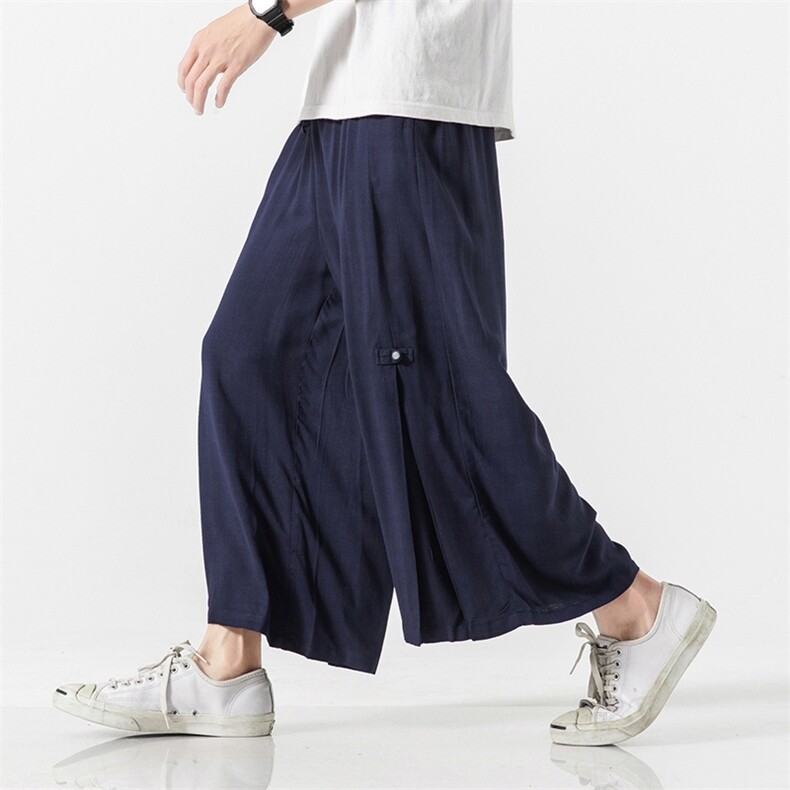 夏季大码汉服男女情侣仙气飘逸风宋裤古风裙裤禅茶服K62/P75,男装民族服装,钱塘713