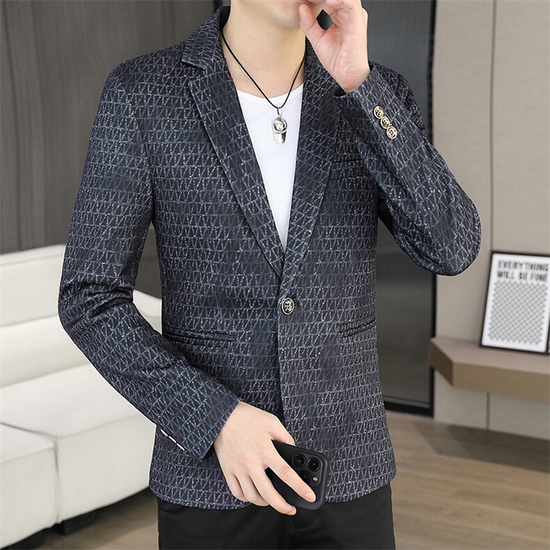 X619-P852025秋季时尚男士格纹小西装青年西服外套,男装西服,星座507A（原星座306B-2）