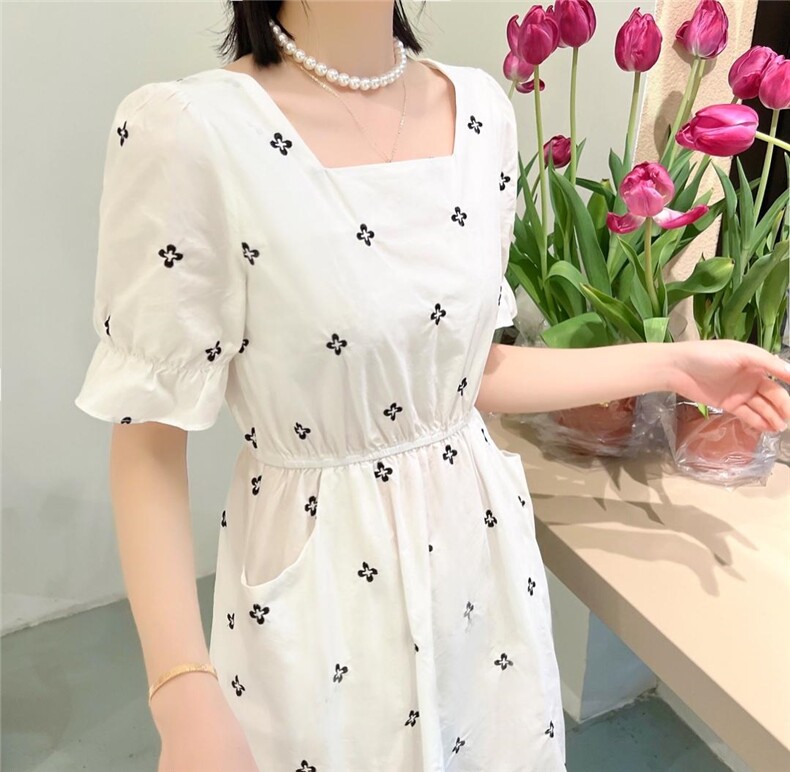 提花面料连衣裙，女装连衣裙，英利伊人