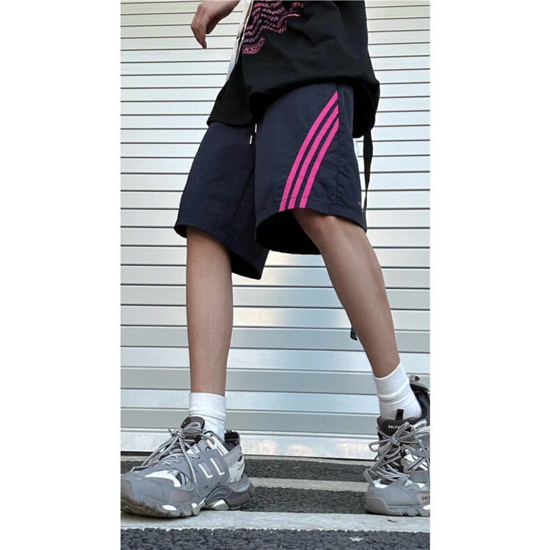 INS夏季新款冰丝条纹百搭速干宽松五分裤B315-K24185-特p25控48,男装牛仔裤,电商B315